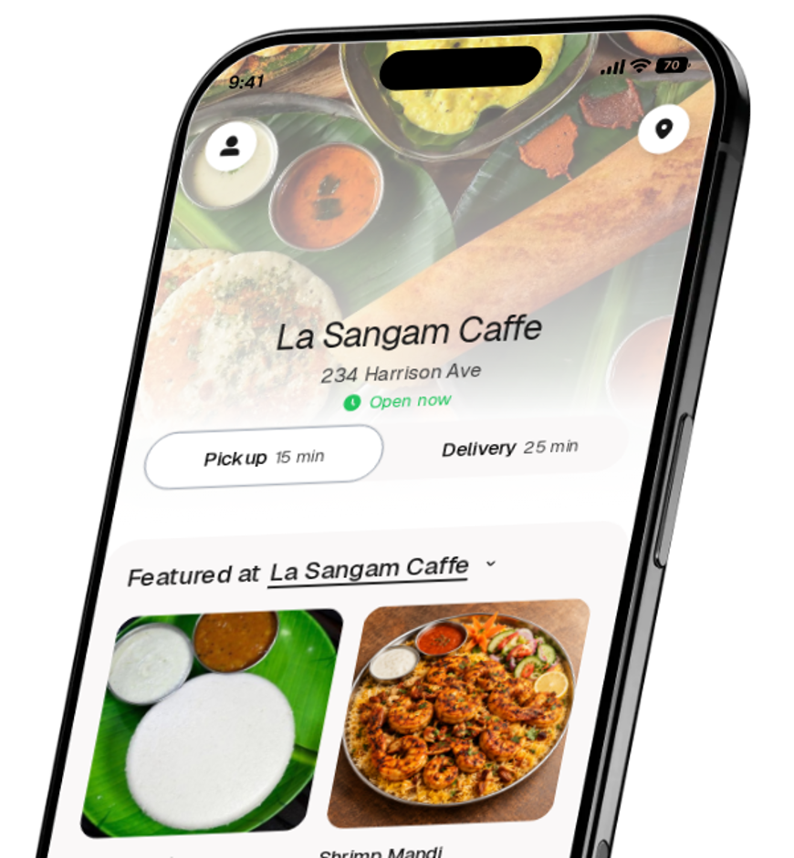 La Sangam Caffe app preview