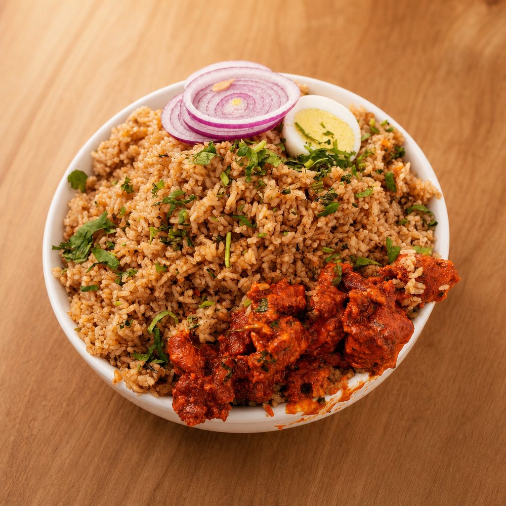 Dindigul Thalappakatti Fish 65 Biryani.