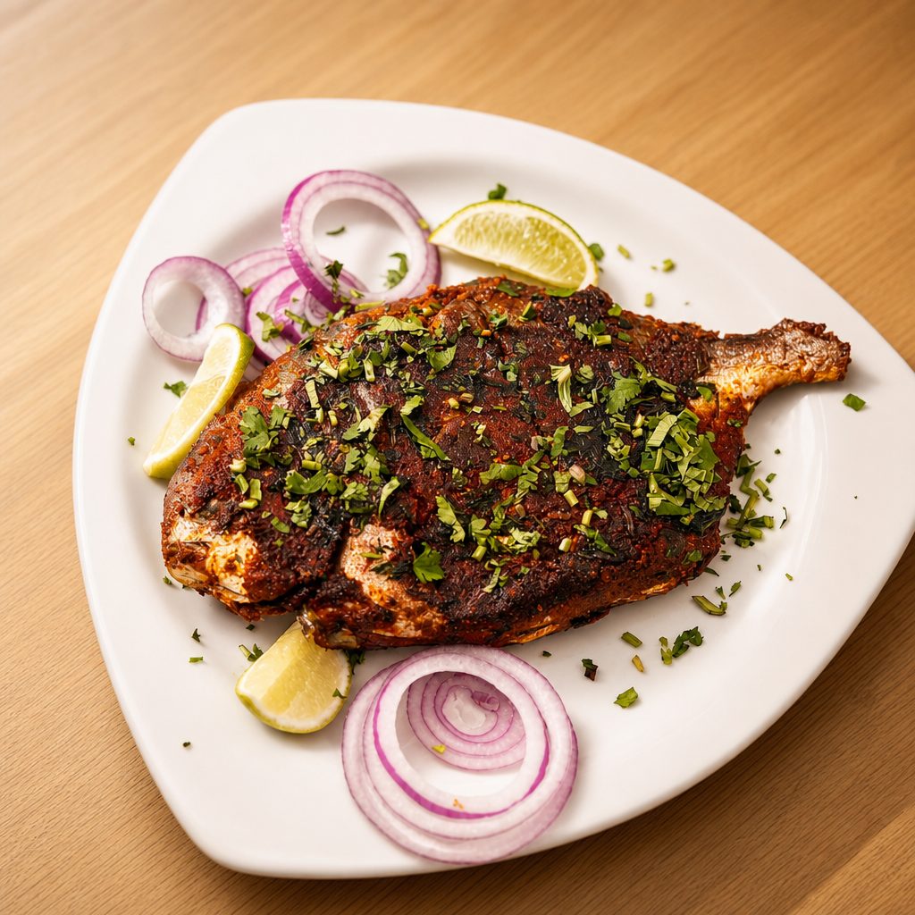 Whole Pomfret Fish Fry.