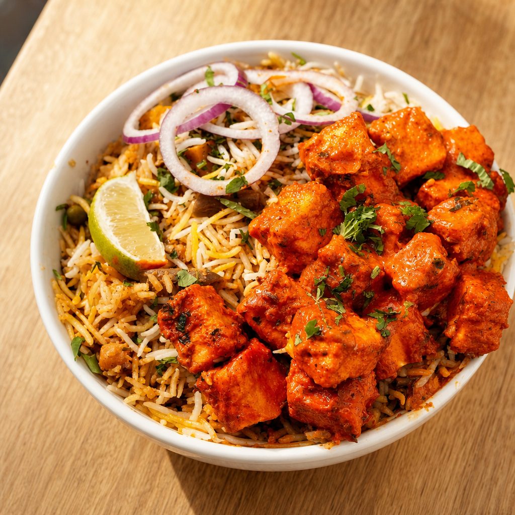 Hyderabadi Paneer 65 Biryani.