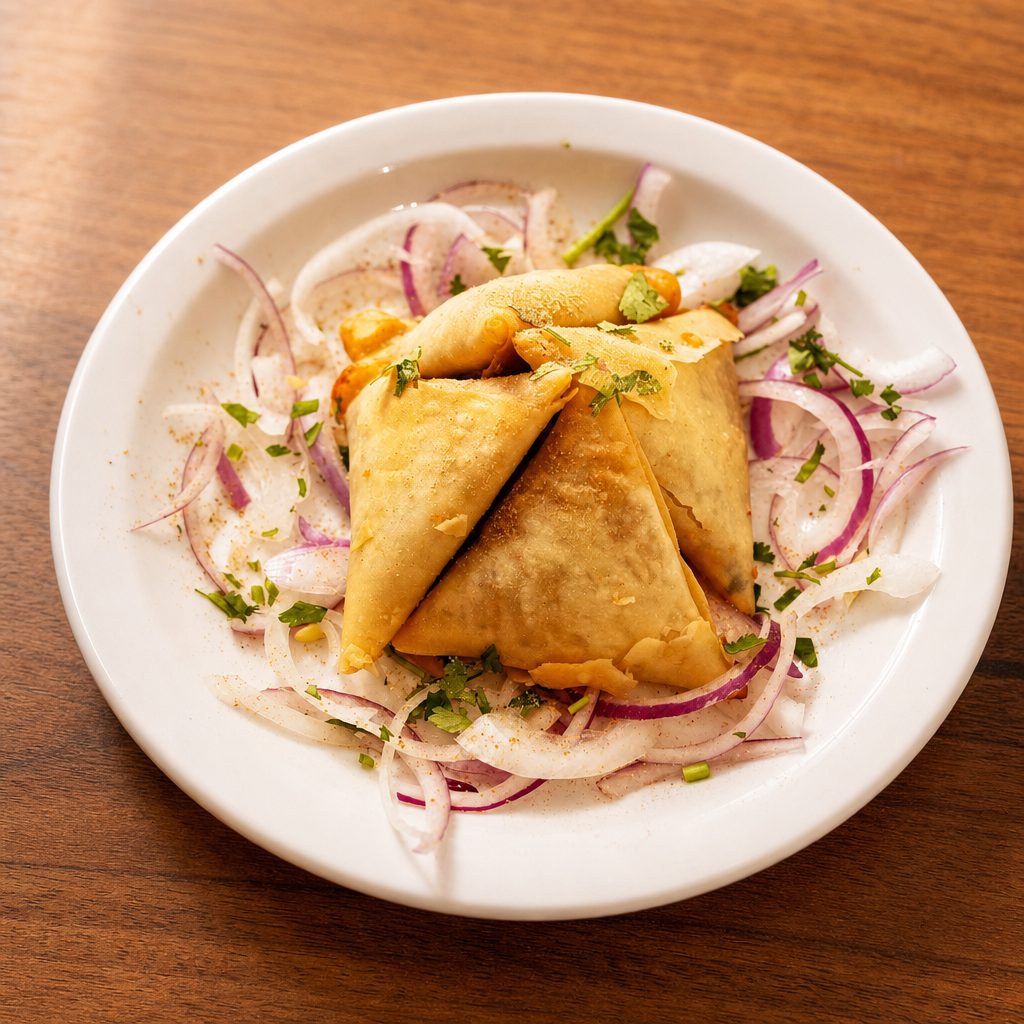 Onion Samosa (2 pieces).